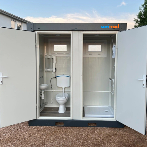 120x240 Dusche & WC mit waschbecken (zweiflügelig)