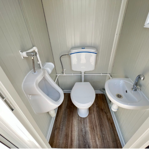 120x240 Doppel WC mit Waschbecken und Urinal