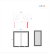 120x240 Doppel WC mit Waschbecken
